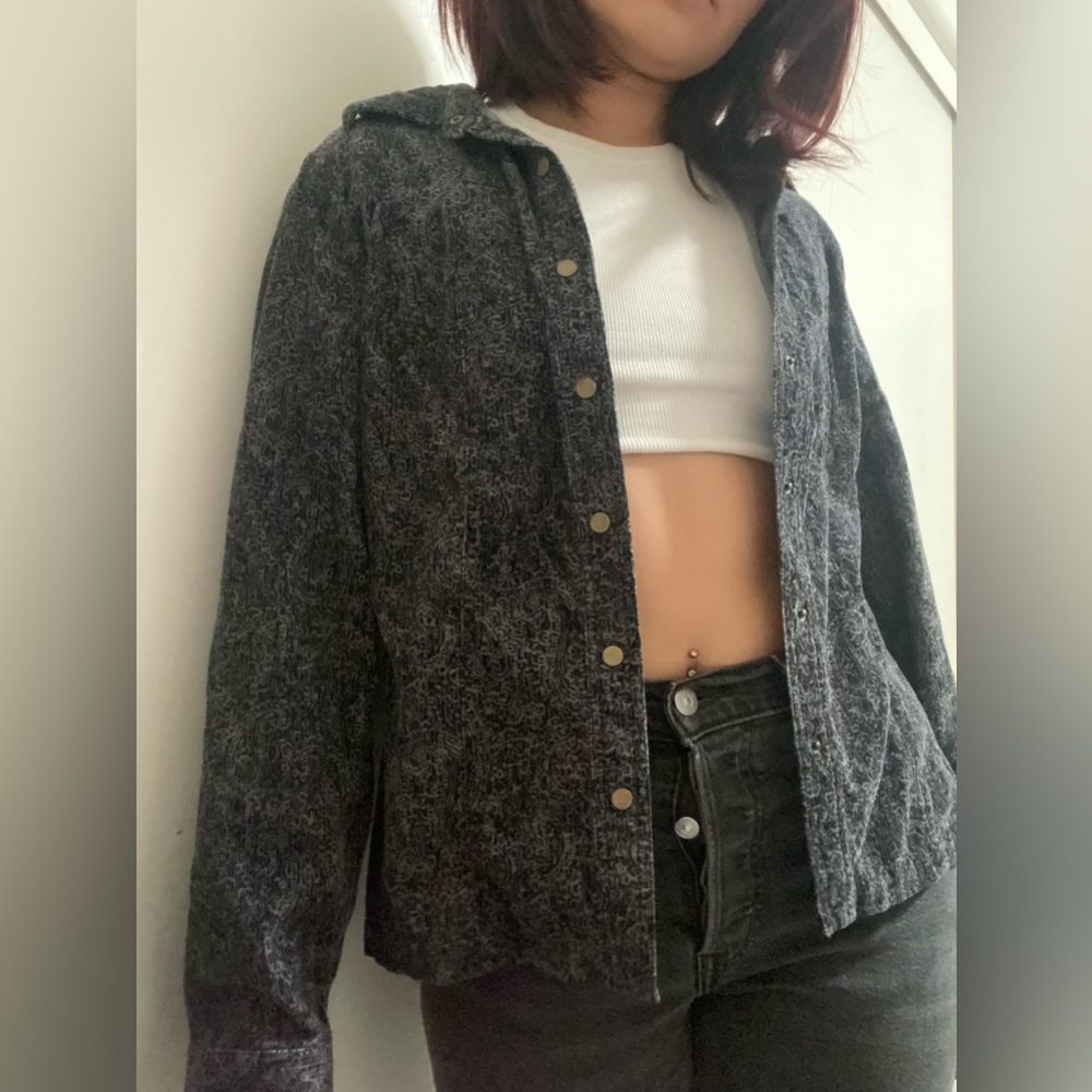 light corduroy jacket with 90s pattern